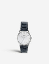 Gucci Watch Gucci YA126588 Women's G-Timeless Leather Strap Watch, Navy/Mother of Pearl YA126588