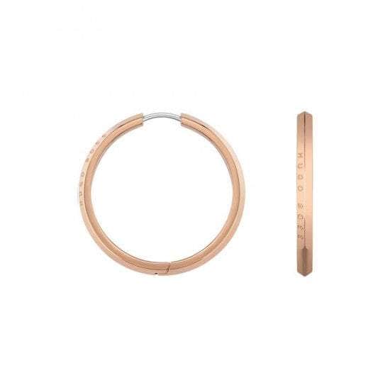 Hugo Boss Earrings Hugo Boss Insignia Rose Gold Plated Hoop Earrings 1580017