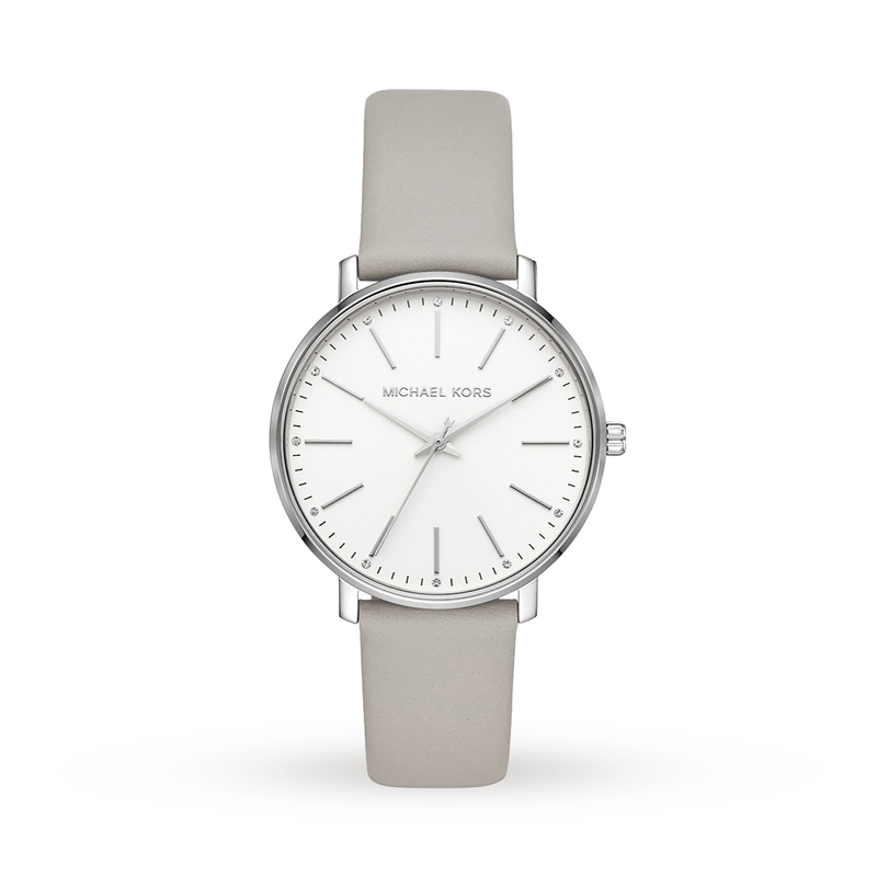 Michael Kors Watch Michael Kors Pyper Grey Leather Watch 35-33-105