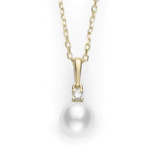 Mikimoto Necklace Mikimoto Pearl & Diamond Pendant Necklace PPS603DK