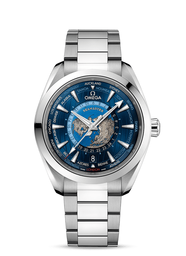 OMEGA Watch OMEGA  Seamaster Aqua Terra 150m Co-Axial Master Chronometer GMT Worldtimer Watch  43 MM O220.10.43.22.03.001