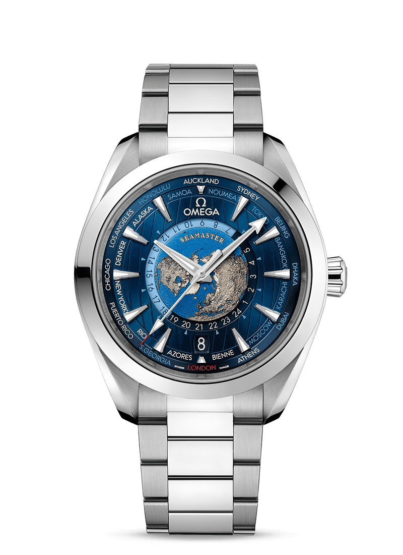 OMEGA Watch OMEGA  Seamaster Aqua Terra 150m Co-Axial Master Chronometer GMT Worldtimer Watch  43 MM O220.10.43.22.03.001
