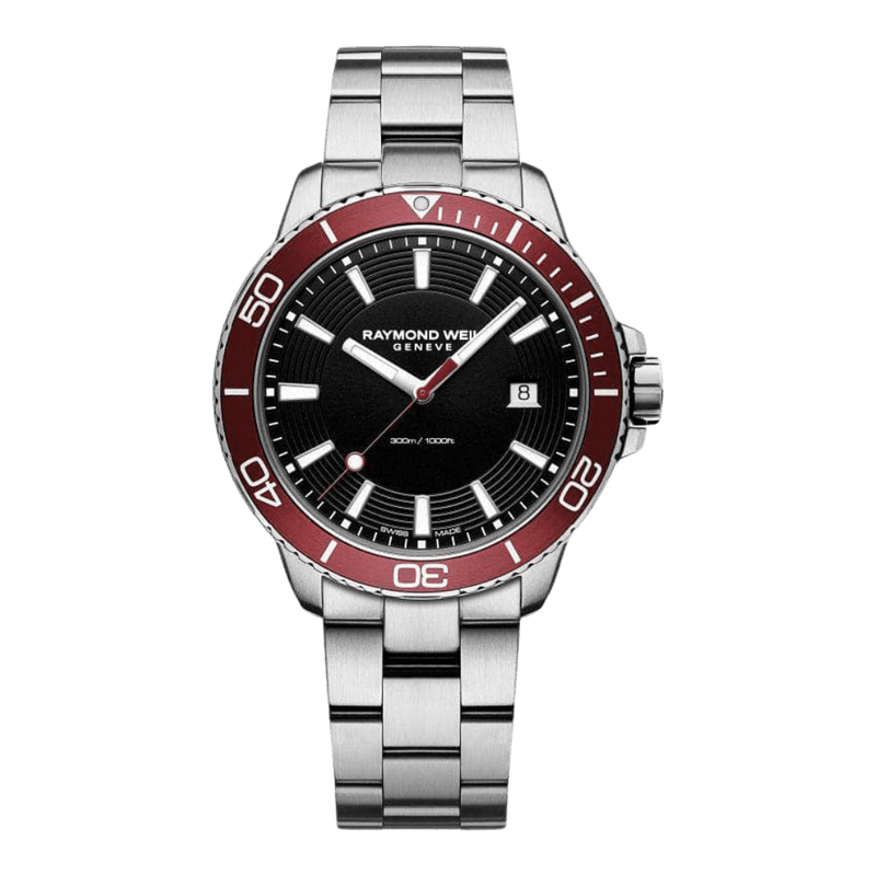 Raymond Weil Watch Raymond Weil Tango 300 Stainless Steel Black Dial Analog Watch Gents 8260-ST4-20001