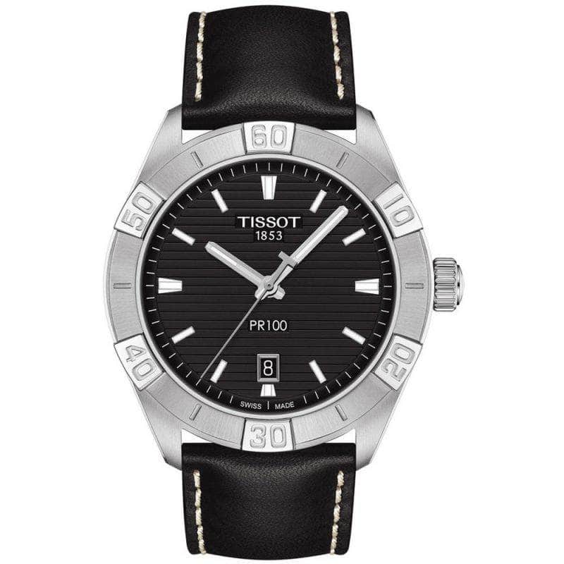 Tissot Watch Tissot PR100 Black Dial Black Leather Strap Watch T1016101605100