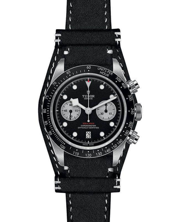 Tudor Watch Tudor Black Bay Chrono 41MM Black Dial Leather Strap M79360N-0005 M79360N-0005