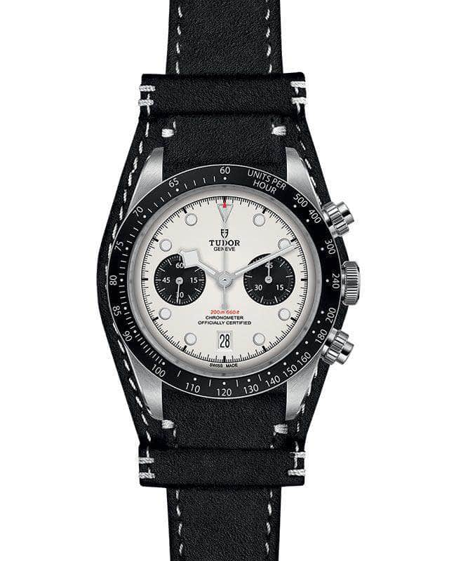 Tudor Watch Tudor Black Bay Chrono 41MM White Dial Leather Strap M79360N-0006 M79360N-0006