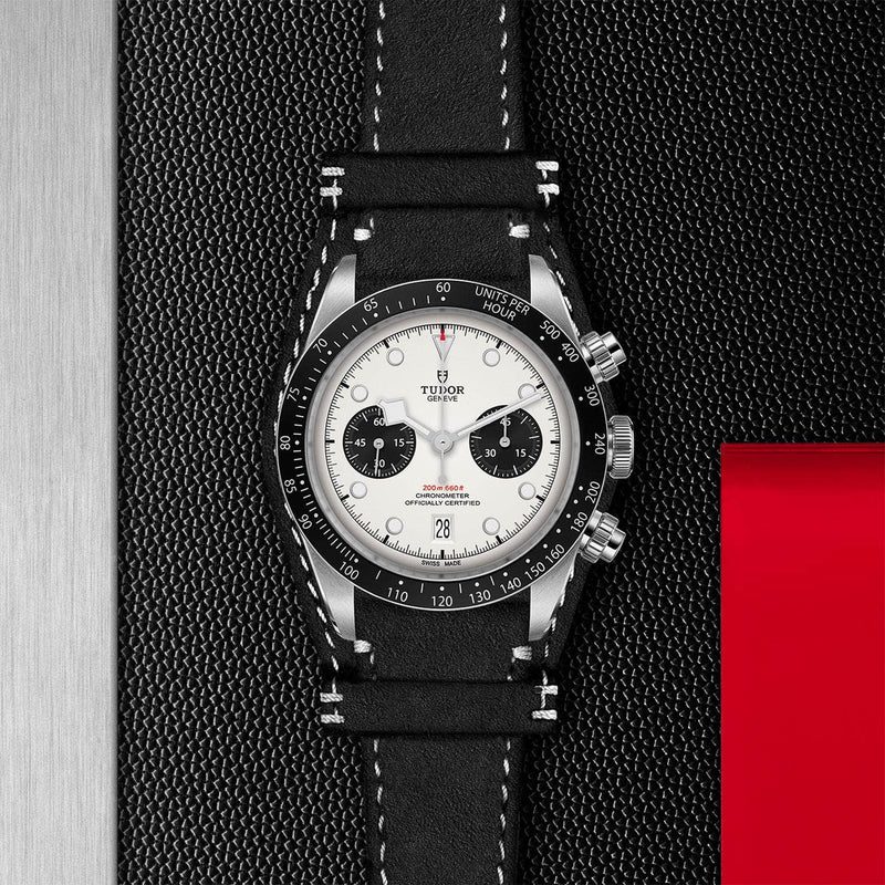 Tudor Watch Tudor Black Bay Chrono 41MM White Dial Leather Strap M79360N-0006 M79360N-0006