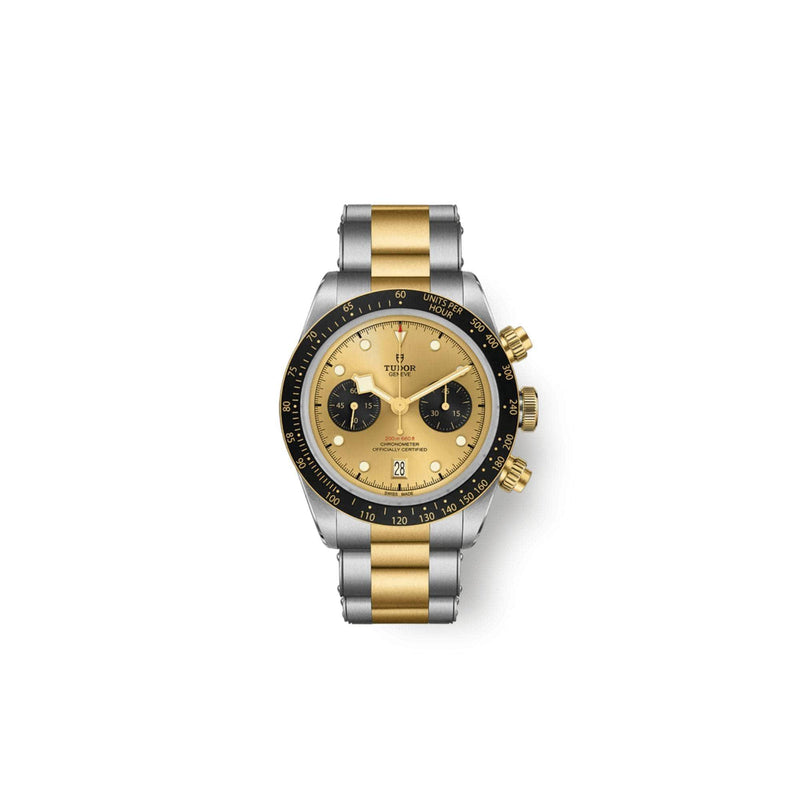 Tudor Watches Tudor Black Bay Chrono S&G 41mm Steel Case Steel and Yellow Gold Bracelet Watch M79363N-0007