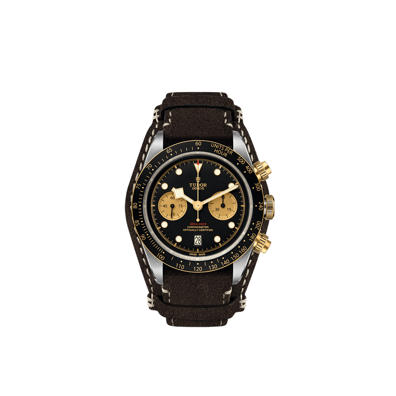 Tudor Black Bay Chrono S&G 41mm Steel Case Brown Leather Strap